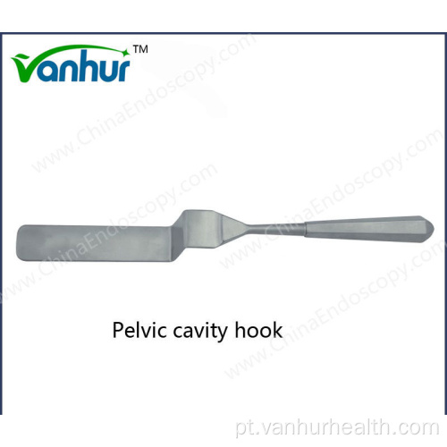 Retrator vaginal e instrumentos de fechamento da cavidade pélvica gancho